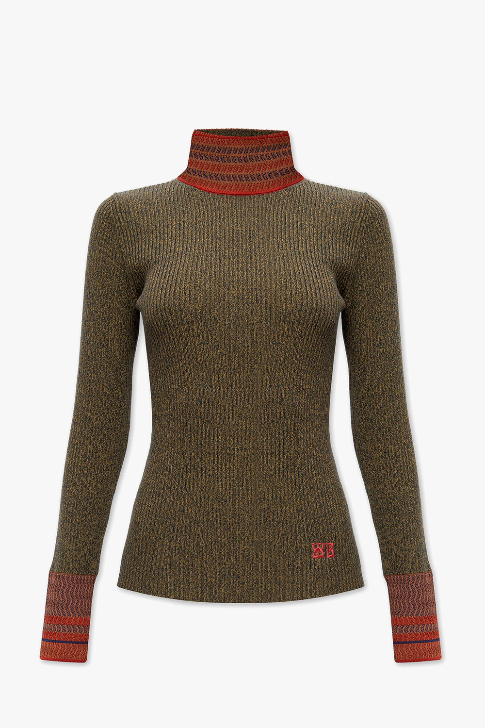 SchaferandweinerShops Malawi - Green 'Fusion' turtleneck sweater Wales  Bonner - T-Shirt AMARO Gola V Com Entremeio Li Rosa